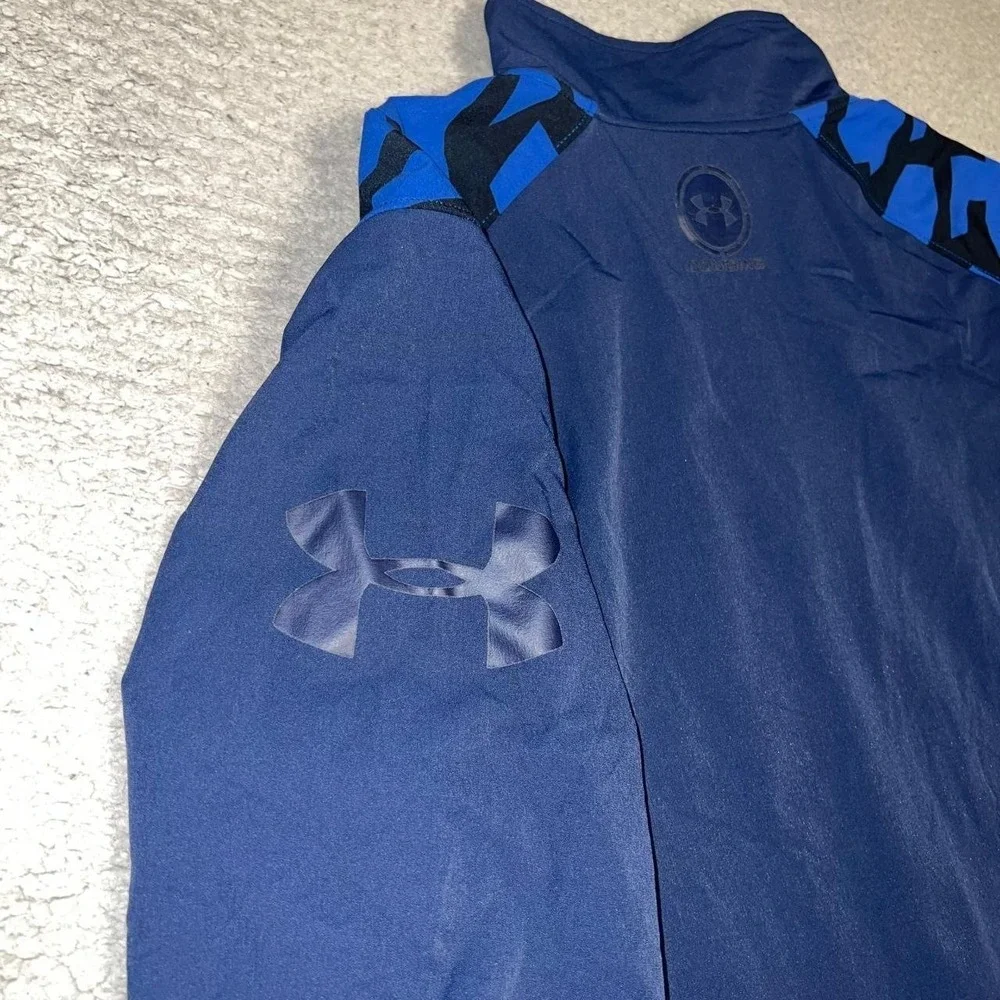 Under Armour Combine Jacket‎ Men's Size L Blue Camo Full Zip Cold Gear Athletic